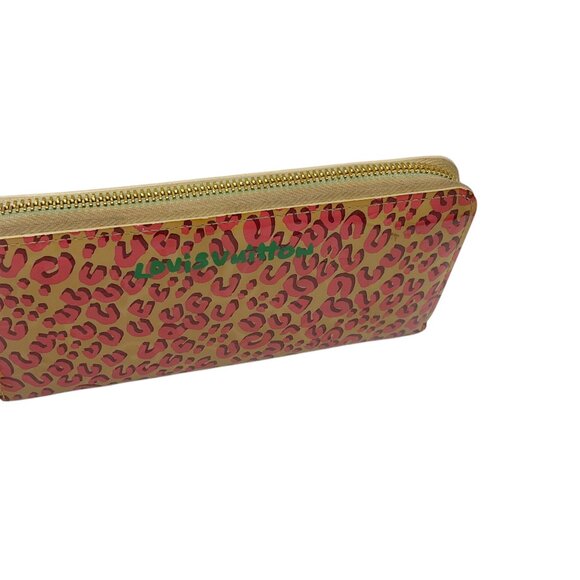 Louis Vuitton Beige / Pink / Green Printed Zip Around Wallet - Picture 7 of 10